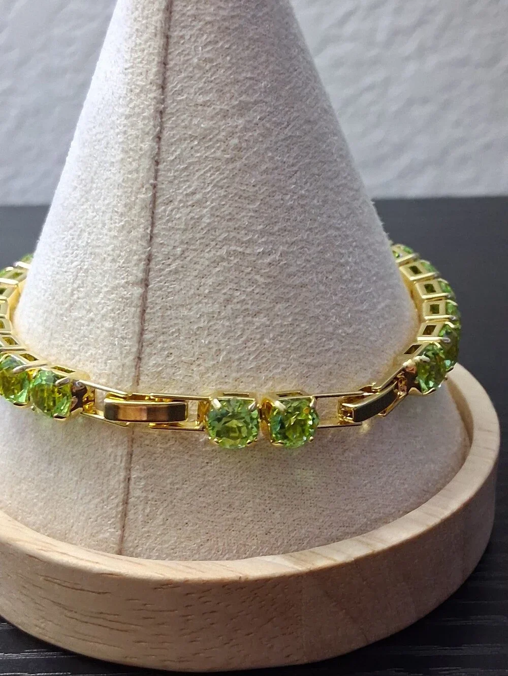 Peridot Green & Gold Tennis Bracelet - Picture 2 of 3